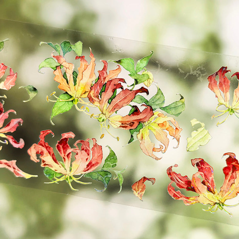 Whole Roll 6cm*5m Garland Lily Shell Light PET Tape featuring light designs for journaling, scrapbooking and collage