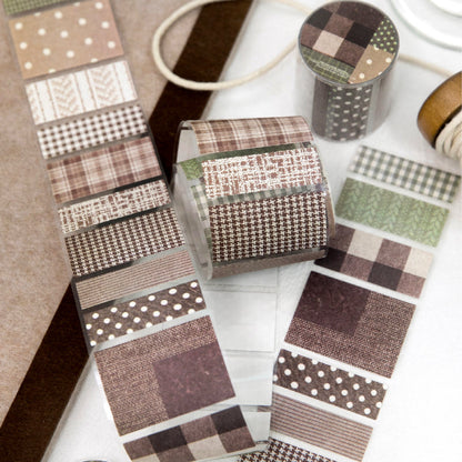 Time Weaving Machine Series Die Cutting White Kraft Paper Tape featuring white designs for journaling, scrapbooking and collage