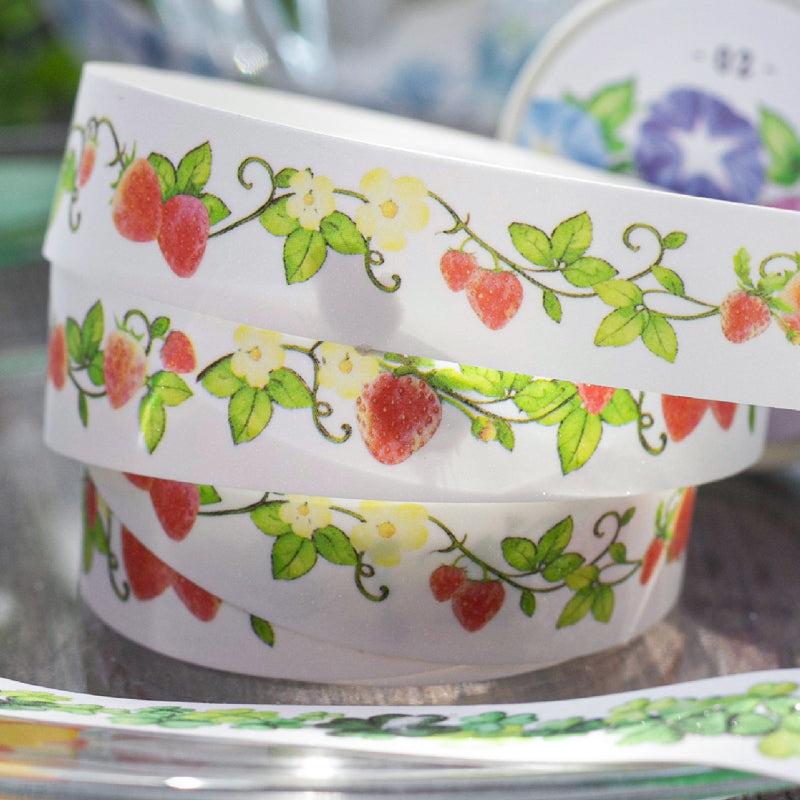 Flower Poem Series Flash Sand Synthetic Paper Tape featuring flower designs for journaling, scrapbooking and collage