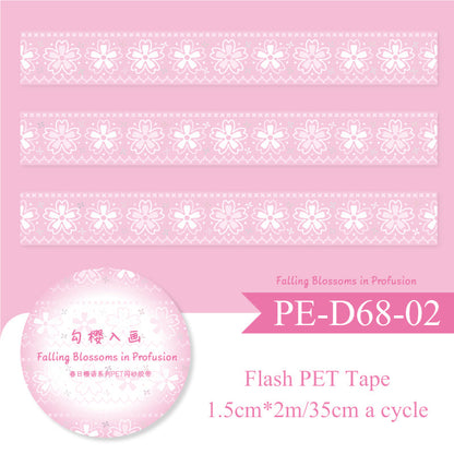 Spring Blossom Words Series Flash PET Tape