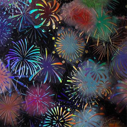 Starlit Night Fireworks Series Sticker featuring star designs for journaling, scrapbooking and collage