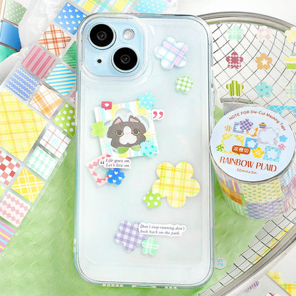 Colorful Classification Series Die Cutting Self-adhesive Tape featuring cat, and color designs for journaling, scrapbooking and collage