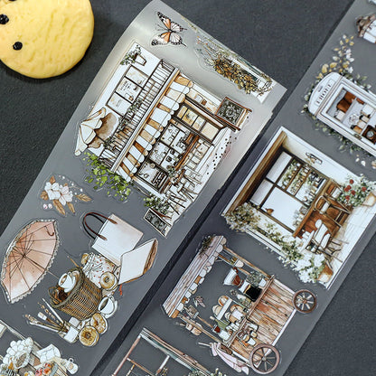 Warm Coffee Corner Die Cutting Fog PET Tape for journaling, scrapbooking and collage