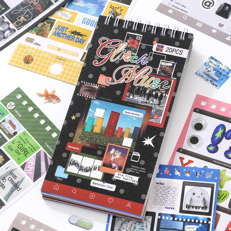 Fragment Log Series Sticker Book featuring book designs for journaling, scrapbooking and collage
