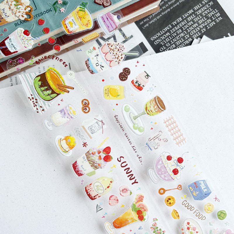 Whole Roll 5cm*5m Sweet Afternoon Die Cutting Washi/PET/Fog PET Tape featuring sweet designs for journaling, scrapbooking and collage