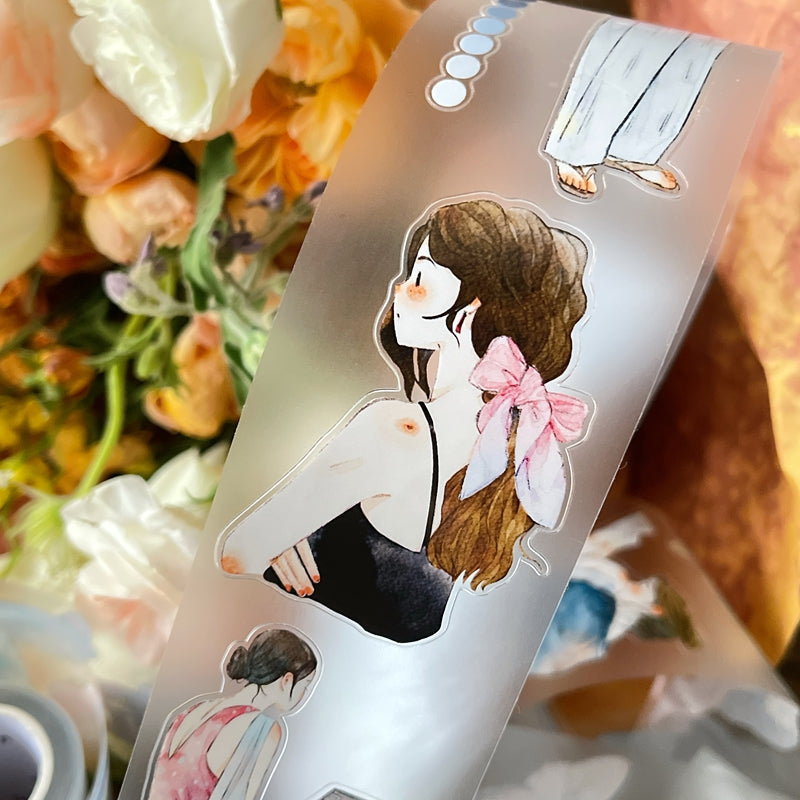 5cm*333cm Waiting Die Cutting Washi/PET/Fog PET Tape for journaling, scrapbooking and collage