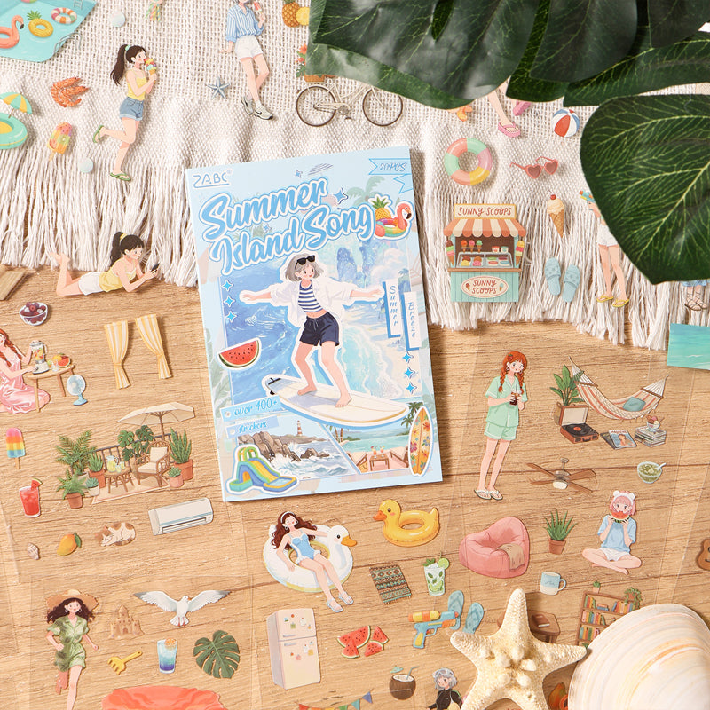 Seasonal Wandering Series Sticker Book featuring book, and sea designs for journaling, scrapbooking and collage