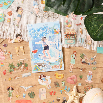Seasonal Wandering Series Sticker Book featuring book, and sea designs for journaling, scrapbooking and collage