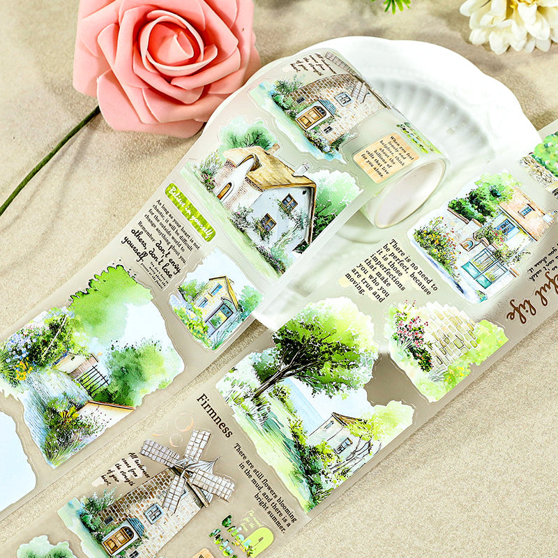 Country Flower Events Die Cutting Fog PET Tape featuring flower designs for journaling, scrapbooking and collage