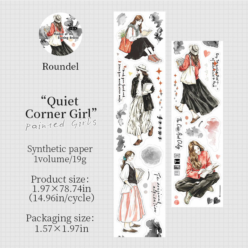 Painted Girl Series Die Cutting Synthetic Paper Tape