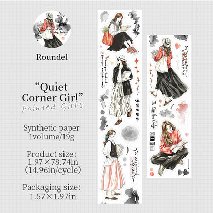 Painted Girl Series Die Cutting Synthetic Paper Tape