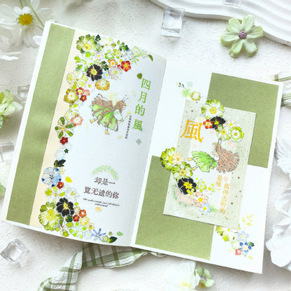 5cm*166cm Little Flower Die Cutting Washi/PET Tape featuring flower designs for journaling, scrapbooking and collage