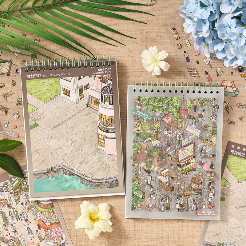 Forest Travel Series 3D Sticker Book featuring forest, and book designs for journaling, scrapbooking and collage