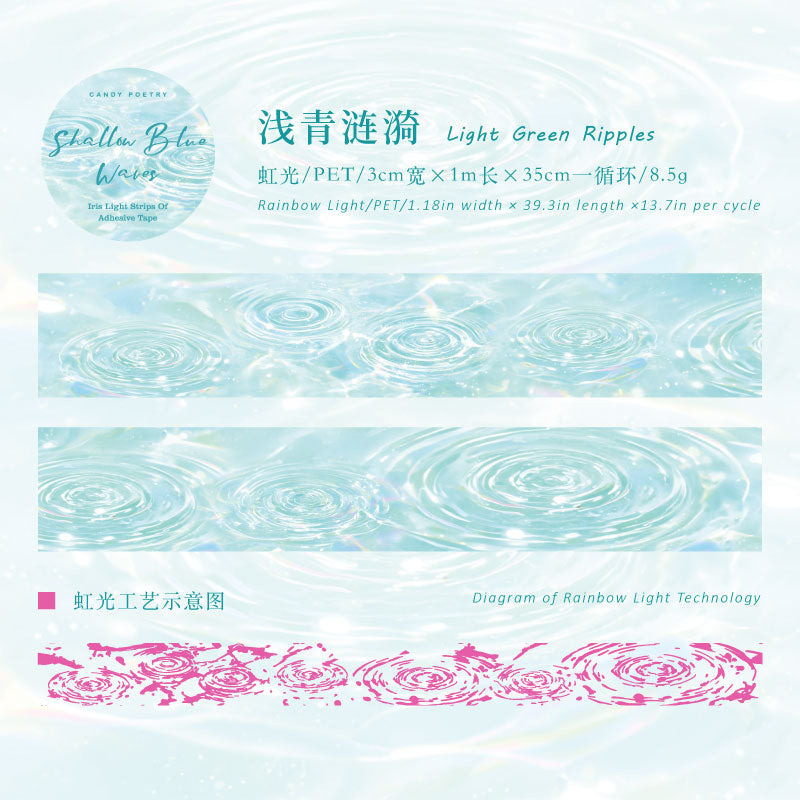 Water Ripple Halo Series Rainbow Light PET Tape
