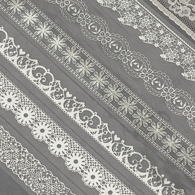 Silver Islet Lace Dream Series Silver Stamping PET Tape featuring dream, lace, and silver designs for journaling, scrapbooking and collage