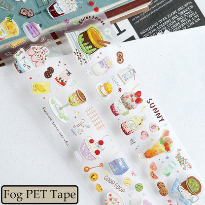 5cm*100cm Sweet Afternoon Die Cutting Washi/PET/Fog PET Tape