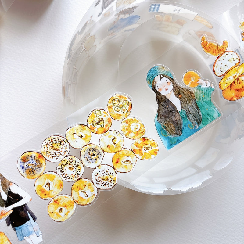 6cm*166cm Bread Girl Die Cutting Washi/PET/Fog PET Tape