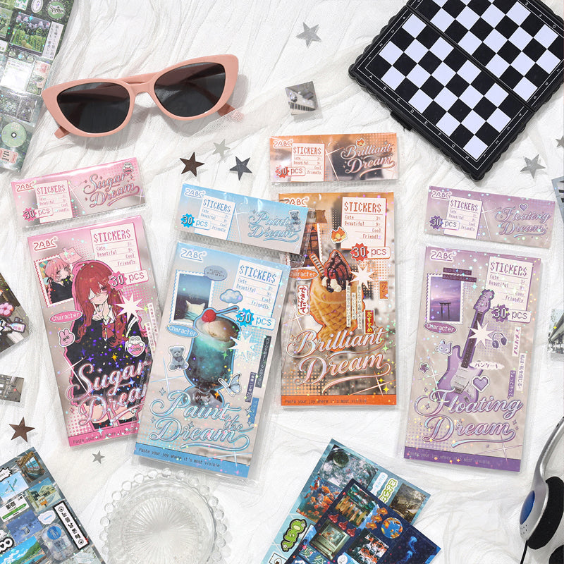 Old Memories Dreams Series Sticker Book featuring dream, old, and book designs for journaling, scrapbooking and collage