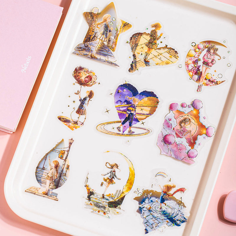 Star Island Wandering Series Sticker featuring island, and star designs for journaling, scrapbooking and collage