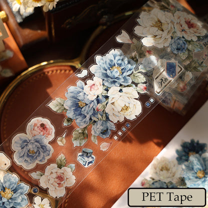 5.5cm*100cm Dream Painting blue Die Cutting Washi/PET/Shell Light PET Tape