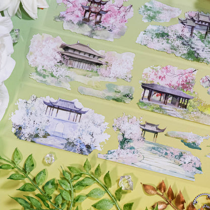 Whole Roll 6.5cm*5m Spring Garden PET Tape featuring garden, and spring designs for journaling, scrapbooking and collage