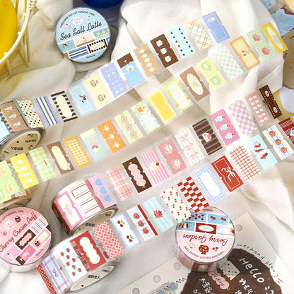 Afternoon Tea Melody Series Die Cutting Writing Paper Tape featuring tea designs for journaling, scrapbooking and collage