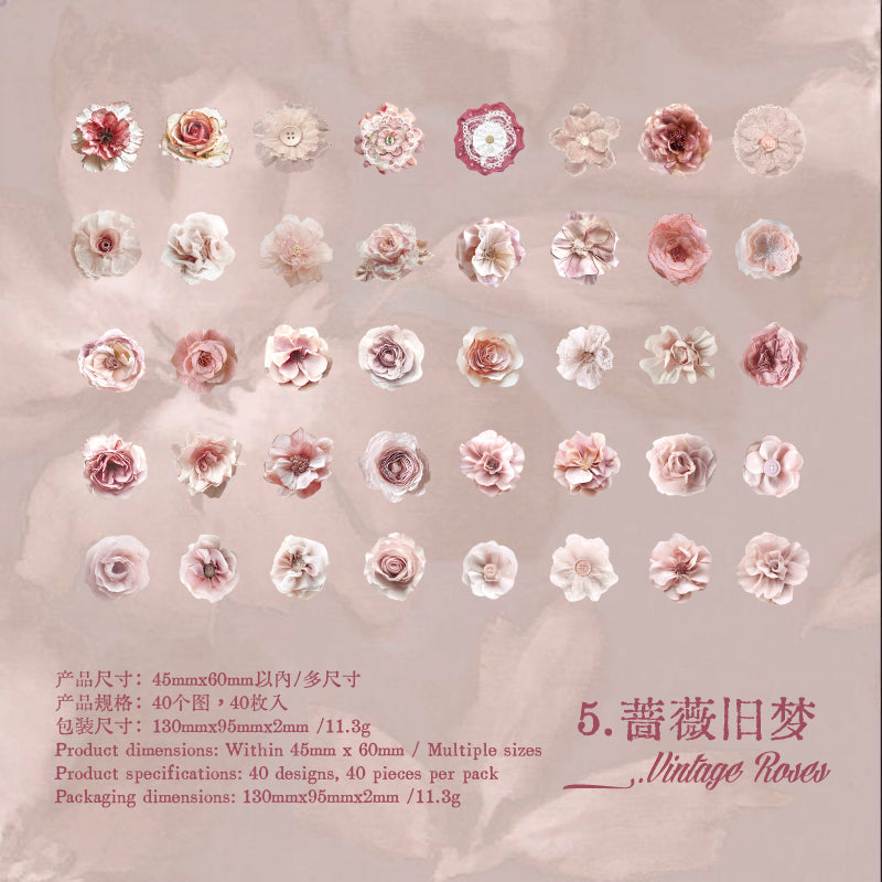 Flower Cutting Old Treasures Series Sticker