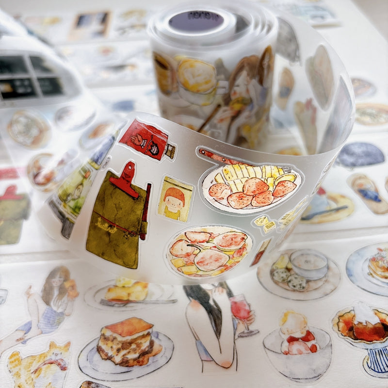 Whole Roll 6cm*5m Leisure Time Die Cutting Washi/PET/Fog PET Tape