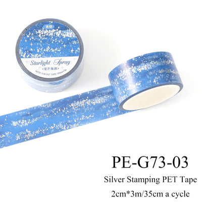 Dreaming Flowing Light Music Series Silver Stamping PET Tape