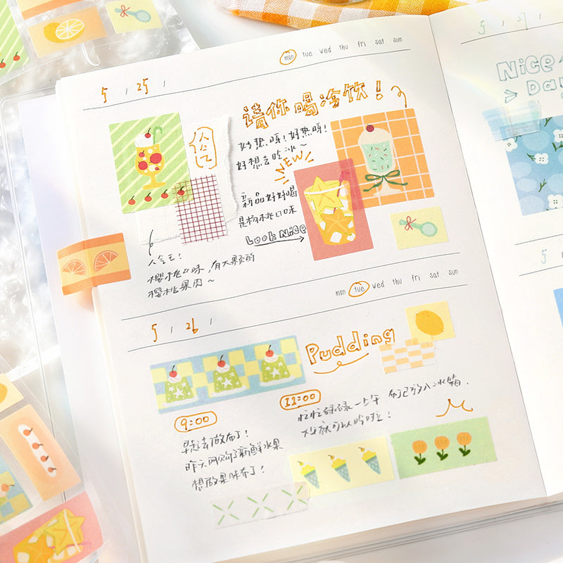 Endless Summer Series Die Cutting Washi Tape featuring summer designs for journaling, scrapbooking and collage