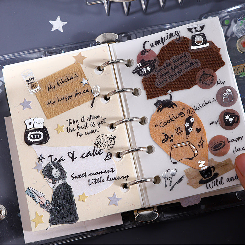 Silver Mist Leisure Series Die Cutting Silver Stamping Fog PET Tape featuring leisure, and silver designs for journaling, scrapbooking and collage