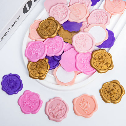 Relief flower bed Wax Seal Sticker