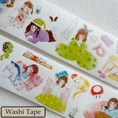 Whole Roll 6cm*5m Moments of Childhood Die Cutting Washi/PET/Fog PET Tape