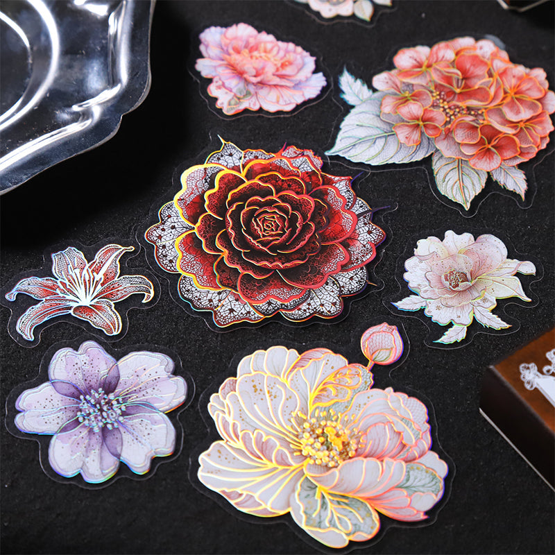 Weaving Flowers Whispering Series Sticker featuring flower designs for journaling, scrapbooking and collage