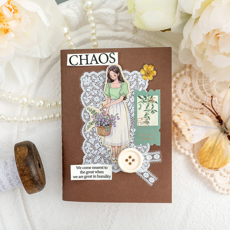 Lace Holiday Series Sticker Book featuring lace, and book designs for journaling, scrapbooking and collage