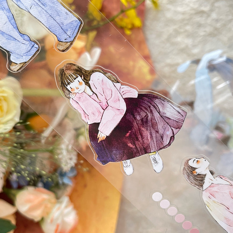 5cm*333cm Waiting Die Cutting Washi/PET/Fog PET Tape for journaling, scrapbooking and collage