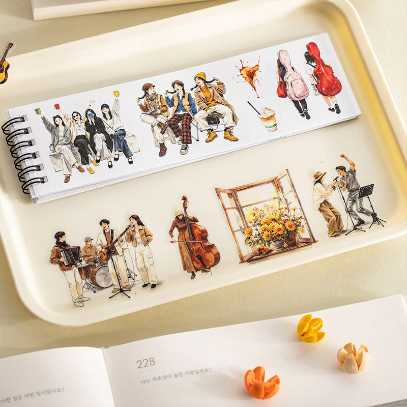 Slow Daily Life Series Sticker Book featuring book designs for journaling, scrapbooking and collage