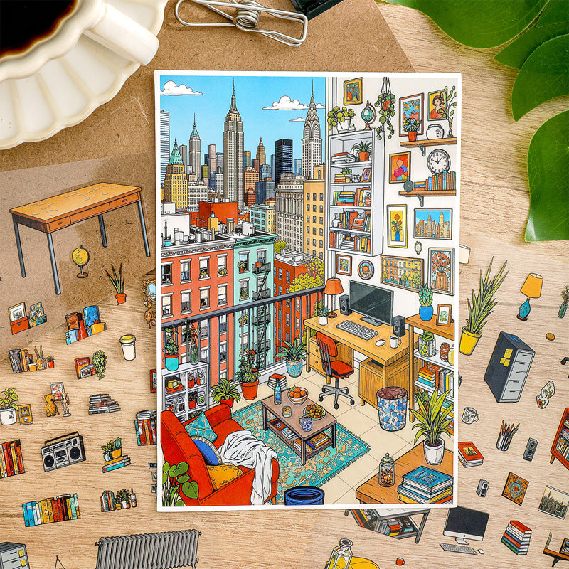 Manx Leisure Series 3D Sticker featuring leisure designs for journaling, scrapbooking and collage