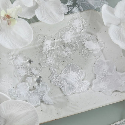 Moonlit White Garden Flower Sticker Pack