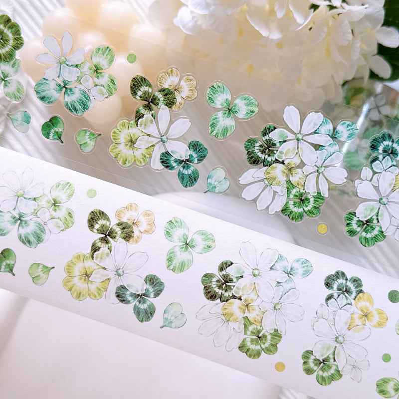 5.5cm*100cm Searching for luck Die Cutting Washi/PET Tape featuring sea designs for journaling, scrapbooking and collage