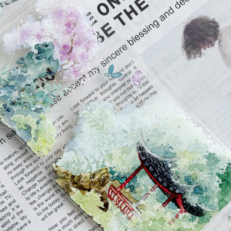 7.5cm*125cm Deep Courtyard Die Cutting Washi/PET Tape for journaling, scrapbooking and collage