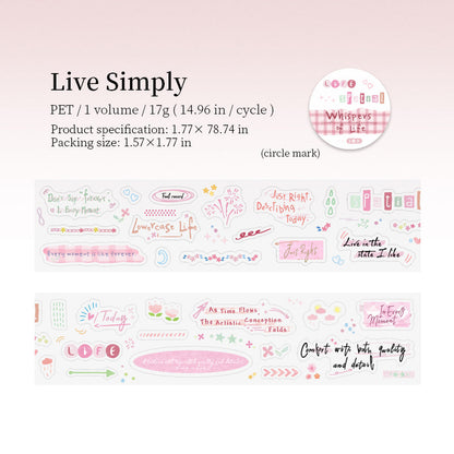 Whispers of life series Die Cutting PET Tape