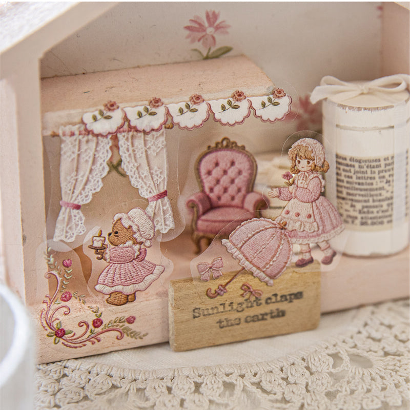 Embroidery Book Series Die Cutting PET Tape featuring book designs for journaling, scrapbooking and collage