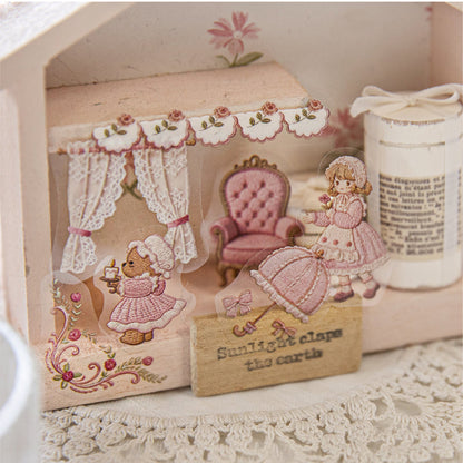 Embroidery Book Series Die Cutting PET Tape featuring book designs for journaling, scrapbooking and collage
