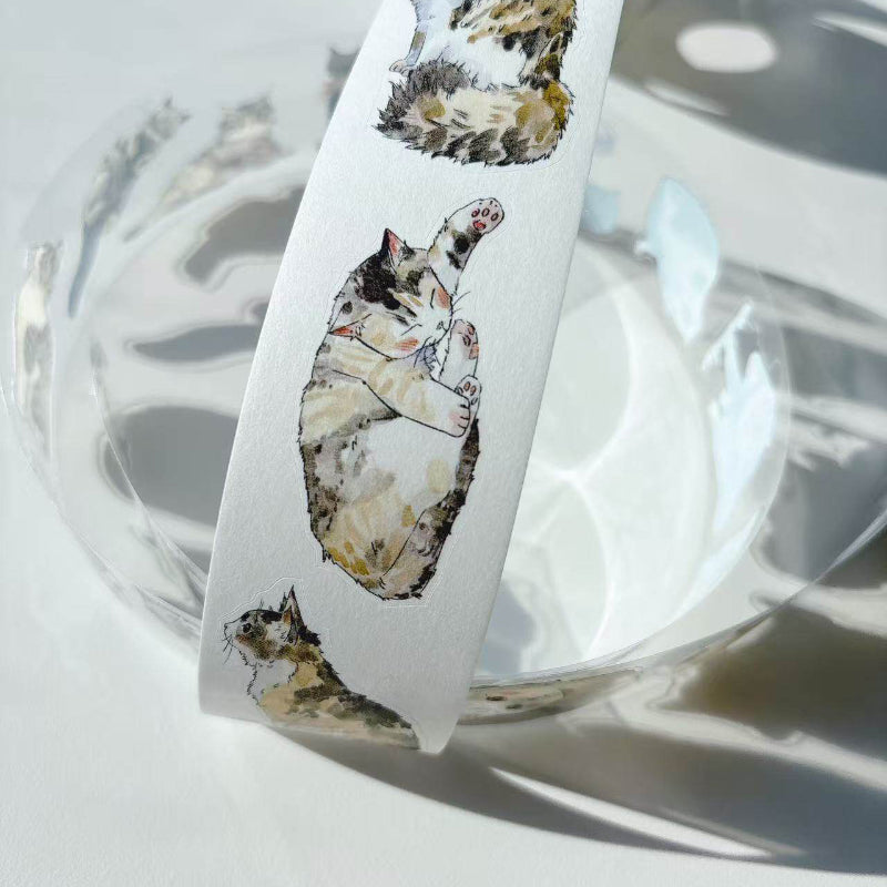 3.5cm*250cm kitty Die Cutting Washi/PET/Fog PET Tape for journaling, scrapbooking and collage