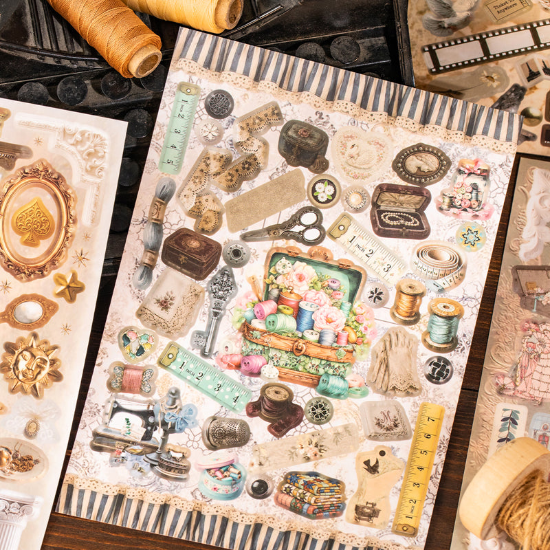 Old Things Collection Series Sticker Book featuring old, and book designs for journaling, scrapbooking and collage