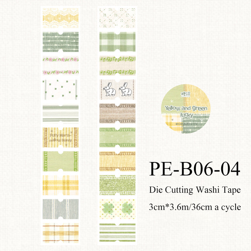 Handmade fabric label series Die Cutting Washi Tape