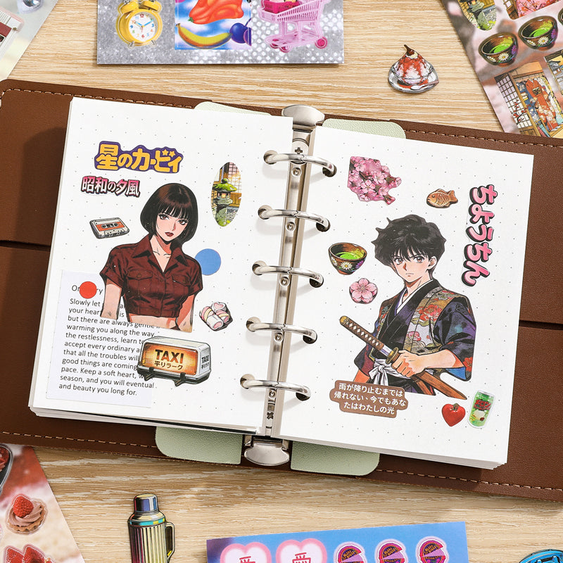 Showa Series Sticker Book featuring book designs for journaling, scrapbooking and collage