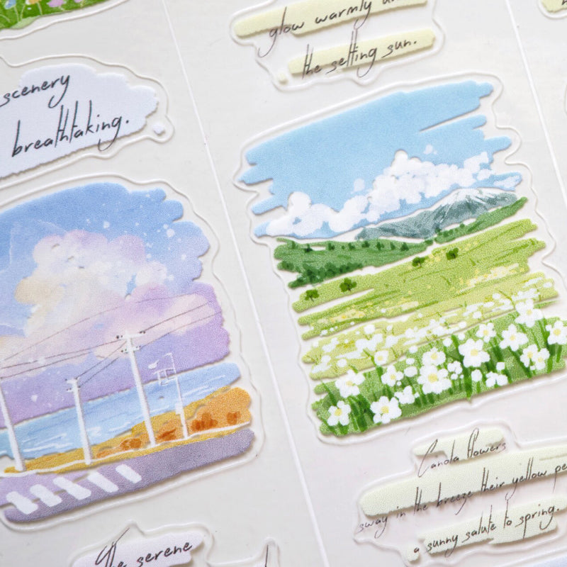 4cm*100cm Flower Ravine Cottage Die Cutting Washi/PET Tape featuring cottage, and flower designs for journaling, scrapbooking and collage