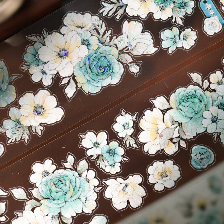 Blue Purple Flower Die-Cutting Washi Tape - Sample 100cm